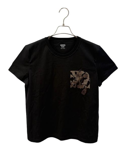 HERMES（エルメス）HERMES (エルメス) カルトゥッシュ/半袖Tシャツ ブラック サイズ:38の古着・服飾アイテム
