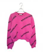 BALENCIAGAバレンシアガ）の古着「オールオバーロゴニット」｜ピンク