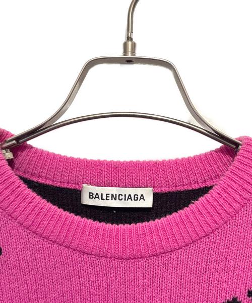 BALENCIAGA（バレンシアガ）BALENCIAGA (バレンシアガ) オールオバーロゴニット ピンク サイズ:36の古着・服飾アイテム