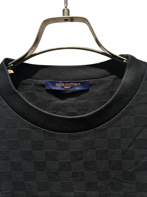 LOUIS VUITTON（ルイ ヴィトン）LOUIS VUITTON (ルイ ヴィトン) エンベリッシュド ダミエ ピケ クルーネック 半袖Tシャツ ブラック サイズ:Mの古着・服飾アイテム