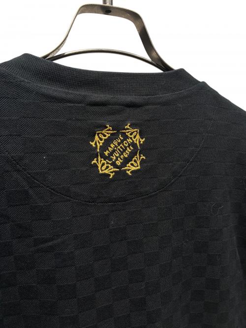 LOUIS VUITTON（ルイ ヴィトン）LOUIS VUITTON (ルイ ヴィトン) エンベリッシュド ダミエ ピケ クルーネック 半袖Tシャツ ブラック サイズ:Mの古着・服飾アイテム