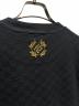 中古・古着 LOUIS VUITTON (ルイ ヴィトン) エンベリッシュド ダミエ ピケ クルーネック 半袖Tシャツ ブラック サイズ:M：100000円