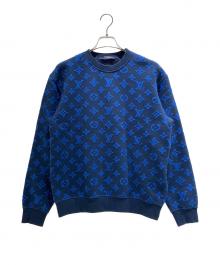 LOUIS VUITTON（ルイ ヴィトン）の古着「フルモノグラムジャカードクルーネックスウェット」｜ネイビー×ブルー