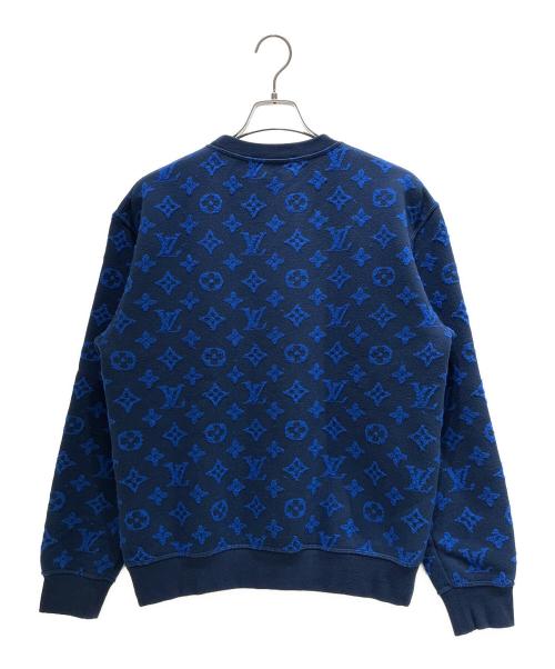 LOUIS VUITTON（ルイ ヴィトン）LOUIS VUITTON (ルイ ヴィトン) フルモノグラムジャカードクルーネックスウェット ネイビー×ブルー サイズ:XSの古着・服飾アイテム