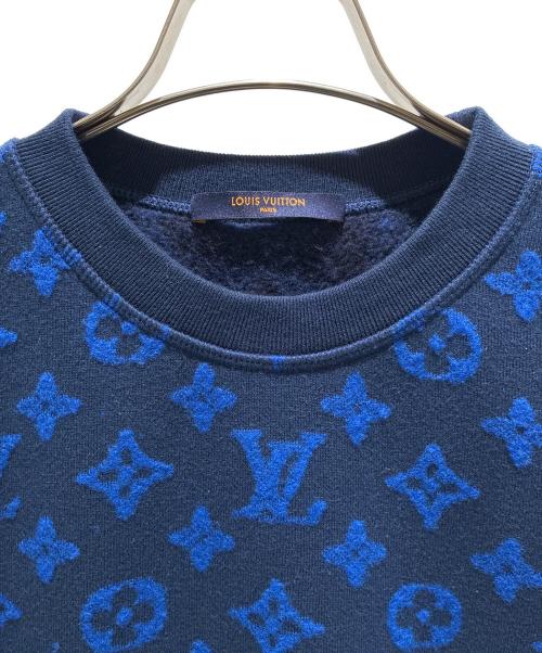 LOUIS VUITTON（ルイ ヴィトン）LOUIS VUITTON (ルイ ヴィトン) フルモノグラムジャカードクルーネックスウェット ネイビー×ブルー サイズ:XSの古着・服飾アイテム