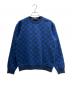 LOUIS VUITTON（ルイ ヴィトン）の古着「フルモノグラムジャカードクルーネックスウェット」｜ネイビー×ブルー