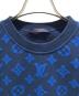 中古・古着 LOUIS VUITTON (ルイ ヴィトン) フルモノグラムジャカードクルーネックスウェット ネイビー×ブルー サイズ:XS：110000円