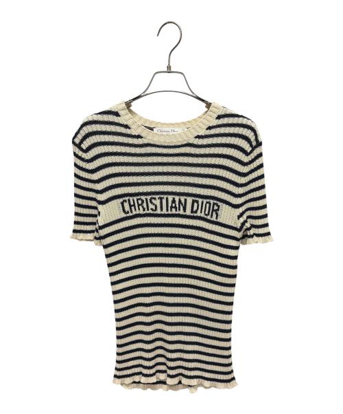 Christian Dior（クリスチャン ディオール）Christian Dior (クリスチャン ディオール) ディオリビエラ ショートスリーブ セーター アイボリー サイズ:38の古着・服飾アイテム
