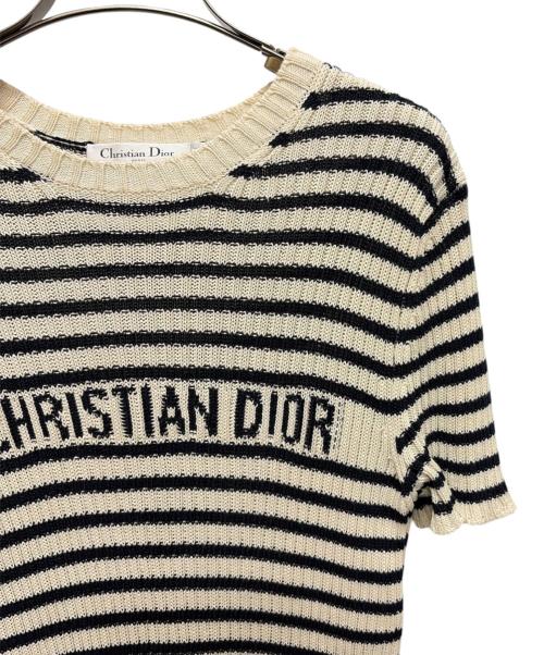 Christian Dior（クリスチャン ディオール）Christian Dior (クリスチャン ディオール) ディオリビエラ ショートスリーブ セーター アイボリー サイズ:38の古着・服飾アイテム