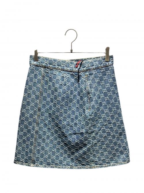 GUCCI（グッチ）GUCCI (グッチ) GGジャガードデニムスカート インディゴ サイズ:SIZE 38の古着・服飾アイテム