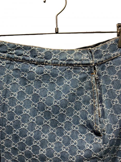 GUCCI（グッチ）GUCCI (グッチ) GGジャガードデニムスカート インディゴ サイズ:SIZE 38の古着・服飾アイテム