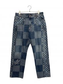 LOUIS VUITTON（ルイ ヴィトン）の古着「Giant Damier Waves MNGM Denim Pants」｜インディゴ