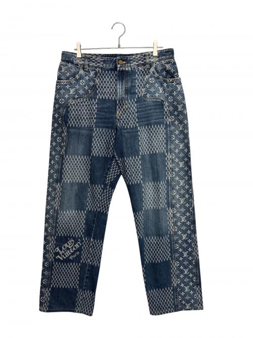 LOUIS VUITTON（ルイ ヴィトン）LOUIS VUITTON (ルイ ヴィトン) Giant Damier Waves MNGM Denim Pants インディゴ サイズ:34の古着・服飾アイテム