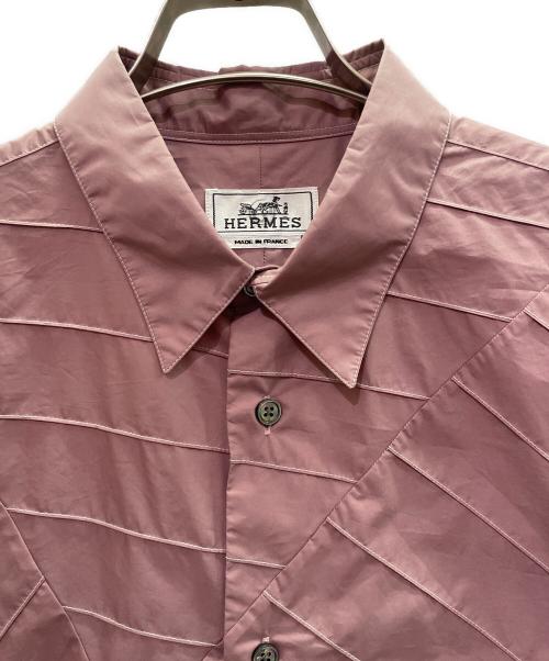 HERMES（エルメス）HERMES (エルメス) デザインステッチシャツ ピンク サイズ:40の古着・服飾アイテム