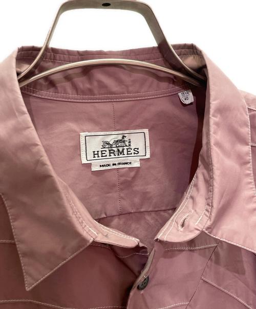 HERMES（エルメス）HERMES (エルメス) デザインステッチシャツ ピンク サイズ:40の古着・服飾アイテム