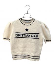 Christian Dior（クリスチャン ディオール）の古着「カシミアブレンドショートスリーブニット」｜ホワイト