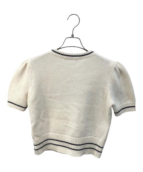 Christian Dior（クリスチャン ディオール）Christian Dior (クリスチャン ディオール) カシミアブレンドショートスリーブニット ホワイト サイズ:38の古着・服飾アイテム