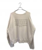 Maison Margielaメゾンマルジェラ）の古着「EMBROIDERED LOGO CREWNECK SWEATSHIRT」｜ホワイト