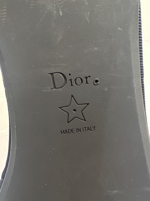 Christian Dior（クリスチャン ディオール）Christian Dior (クリスチャン ディオール) オブリークジャガードスリッパサンダル ネイビー サイズ:37の古着・服飾アイテム