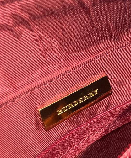 BURBERRY（バーバリー）BURBERRY (バーバリー) ノバチェックハンドバッグ レッド×ベージュ サイズ:-の古着・服飾アイテム