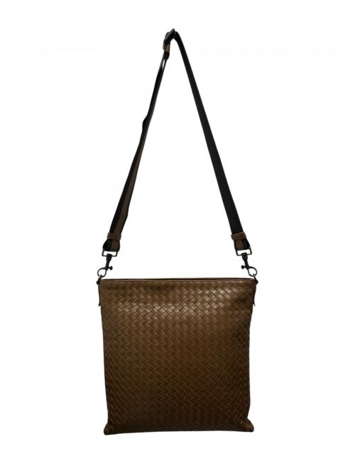 BOTTEGA VENETA（ボッテガベネタ）BOTTEGA VENETA (ボッテガベネタ) イントレチャートショルダーバッグ ブラウンの古着・服飾アイテム