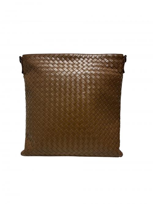 BOTTEGA VENETA（ボッテガベネタ）BOTTEGA VENETA (ボッテガベネタ) イントレチャートショルダーバッグ ブラウンの古着・服飾アイテム