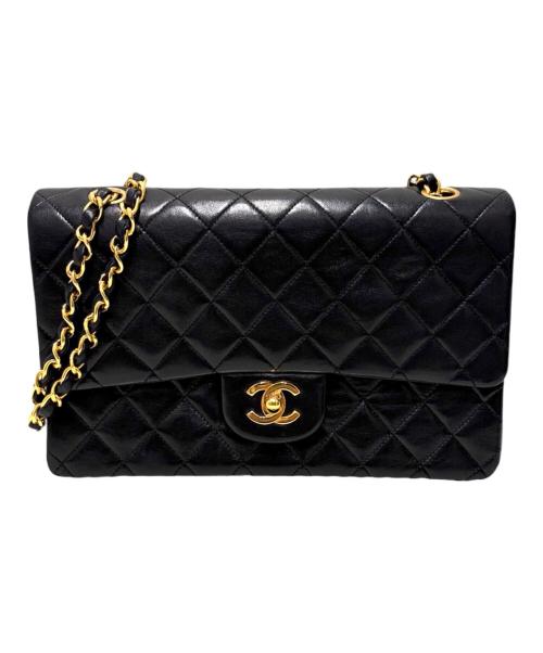 CHANEL（シャネル）CHANEL (シャネル) Wフラップチェーンショルダーバッグ ブラック サイズ:25の古着・服飾アイテム