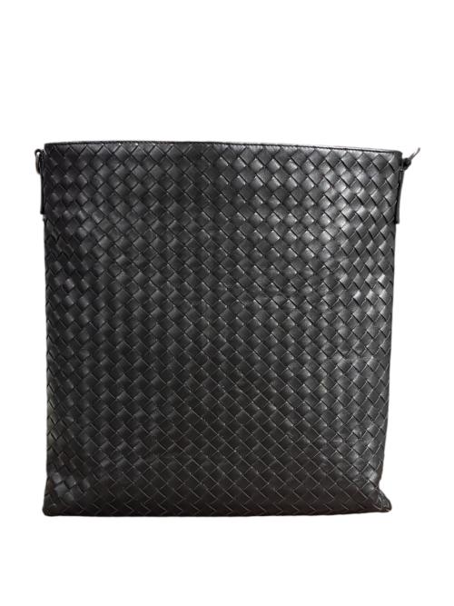 BOTTEGA VENETA（ボッテガベネタ）BOTTEGA VENETA (ボッテガベネタ) イントレチャートショルダーバッグ ブラックの古着・服飾アイテム