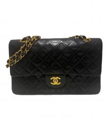 CHANEL（シャネル）の古着「Wフラップチェーンショルダーバッグ」｜ブラック