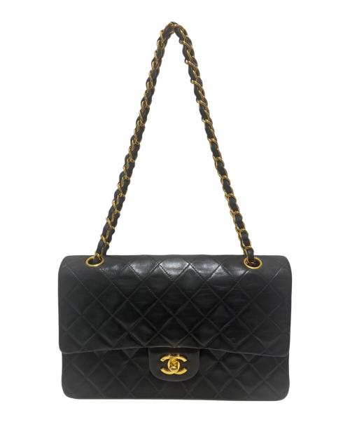 CHANEL（シャネル）CHANEL (シャネル) Wフラップチェーンショルダーバッグ ブラック サイズ:25の古着・服飾アイテム