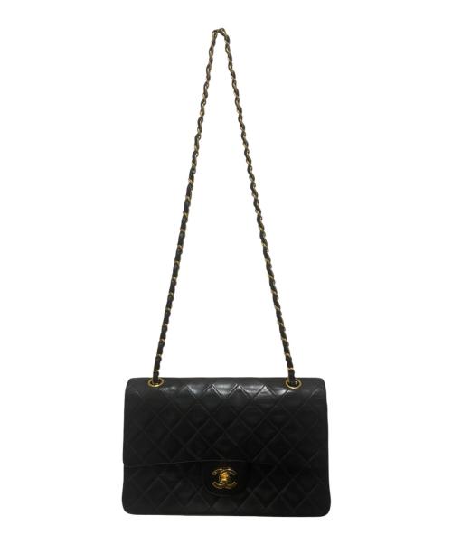 CHANEL（シャネル）CHANEL (シャネル) Wフラップチェーンショルダーバッグ ブラック サイズ:25の古着・服飾アイテム