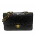 CHANEL（シャネル）の古着「Wフラップチェーンショルダーバッグ」｜ブラック