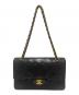 中古・古着 CHANEL (シャネル) Wフラップチェーンショルダーバッグ ブラック サイズ:25：700000円
