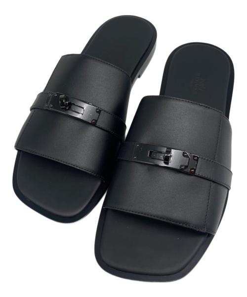 HERMES（エルメス）HERMES (エルメス) Gabrielle Leather Sandals/ガブリエルレザーサンダル ブラック サイズ:41の古着・服飾アイテム