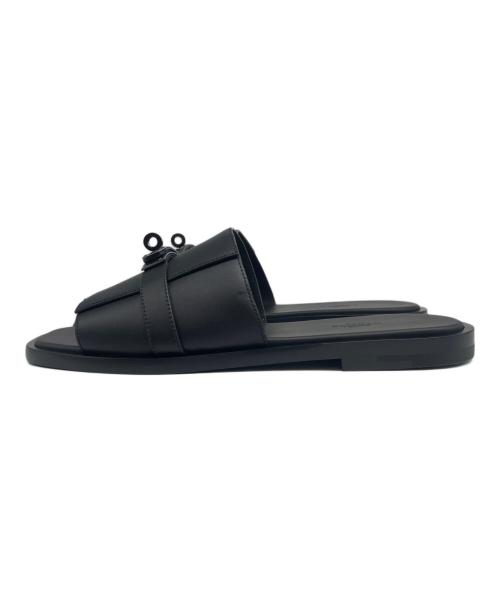 HERMES（エルメス）HERMES (エルメス) Gabrielle Leather Sandals/ガブリエルレザーサンダル ブラック サイズ:41の古着・服飾アイテム