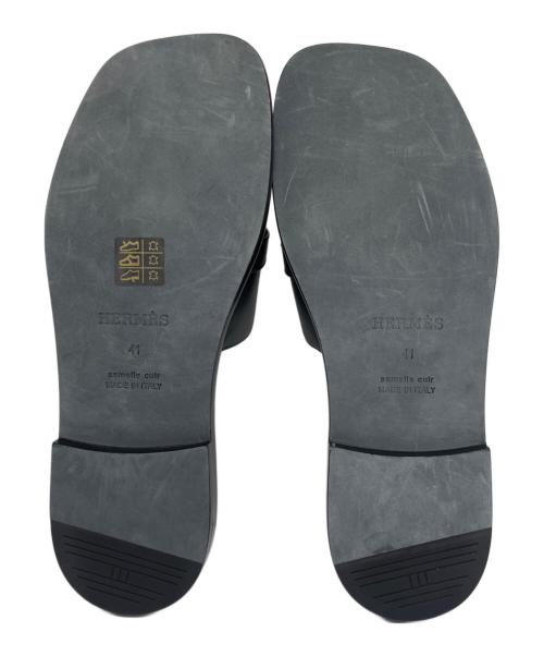 HERMES（エルメス）HERMES (エルメス) Gabrielle Leather Sandals/ガブリエルレザーサンダル ブラック サイズ:41の古着・服飾アイテム