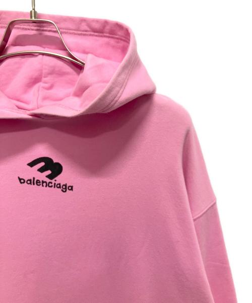 BALENCIAGA（バレンシアガ）BALENCIAGA (バレンシアガ) ロゴパーカー ピンク サイズ:Ｓの古着・服飾アイテム