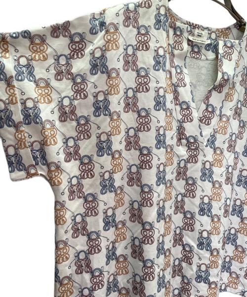 HERMES（エルメス）HERMES (エルメス) タッセルモチーフ Vネックカットソー/Tassel Detail V-Neck Top ホワイト サイズ:40の古着・服飾アイテム