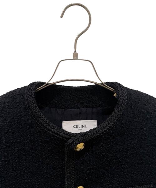 CELINE（セリーヌ）CELINE (セリーヌ) シャスールジャケット / ブクレツイード ブラック サイズ:36の古着・服飾アイテム