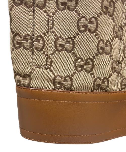 GUCCI（グッチ）GUCCI (グッチ) Leather-Trimmed GG Canvas/レザー トリム GGキャンバス/681034 Z8AV6 ベージュ サイズ:36の古着・服飾アイテム