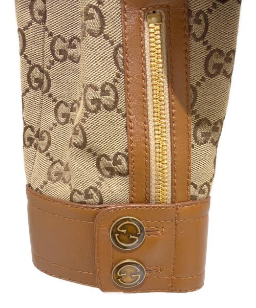 GUCCI（グッチ）GUCCI (グッチ) Leather-Trimmed GG Canvas/レザー トリム GGキャンバス/681034 Z8AV6 ベージュ サイズ:36の古着・服飾アイテム