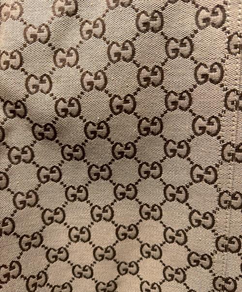 GUCCI（グッチ）GUCCI (グッチ) Leather-Trimmed GG Canvas/レザー トリム GGキャンバス/681034 Z8AV6 ベージュ サイズ:36の古着・服飾アイテム