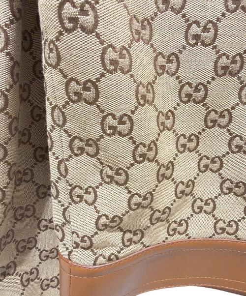 GUCCI（グッチ）GUCCI (グッチ) Leather-Trimmed GG Canvas/レザー トリム GGキャンバス/681034 Z8AV6 ベージュ サイズ:36の古着・服飾アイテム