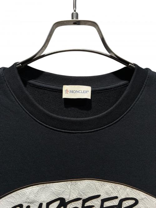 MONCLER（モンクレール）MONCLER (モンクレール) レザーワッペンスウェット ブラック サイズ:Mの古着・服飾アイテム