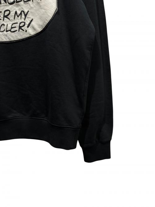 MONCLER（モンクレール）MONCLER (モンクレール) レザーワッペンスウェット ブラック サイズ:Mの古着・服飾アイテム