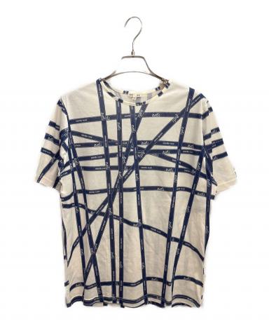 HERMES Paris Tシャツ 総柄 リボン柄 中古・古着通販】HERMES (エルメス) リボンプリントカットソー