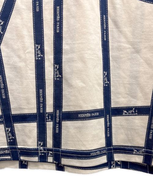 HERMES（エルメス）HERMES (エルメス) リボンプリントカットソー ホワイト サイズ:Lの古着・服飾アイテム