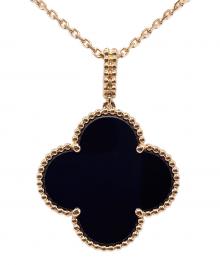 VAN CLEEF & ARPELS（ヴァンクリーフ＆アーペル）の古着「マジック アルハンブラ ロングネックレス/1モチーフ/Magic Alhambra Necklace Onyx マジック アルハンブラ ネックレス オニキス/VCARO49M00」