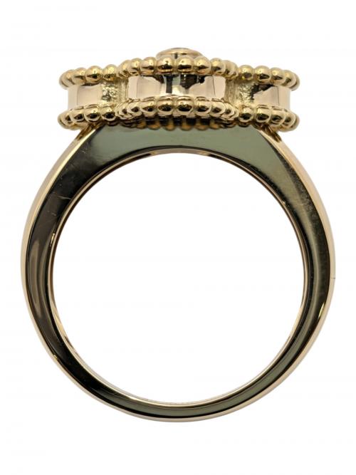 VAN CLEEF & ARPELS（ヴァンクリーフ＆アーペル）VAN CLEEF & ARPELS Vintage Alhambra Ring, 18K yellow gold, onyx, Diamond, ヴィンテージ アルハンブラ リング オニキス ダイヤモンド サイズ:49（9号）の古着・服飾アイテム