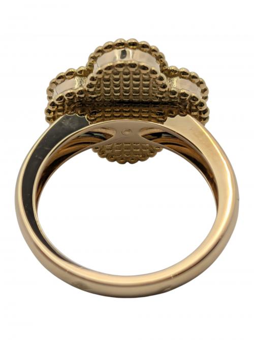 VAN CLEEF & ARPELS（ヴァンクリーフ＆アーペル）VAN CLEEF & ARPELS Vintage Alhambra Ring, 18K yellow gold, onyx, Diamond, ヴィンテージ アルハンブラ リング オニキス ダイヤモンド サイズ:49（9号）の古着・服飾アイテム